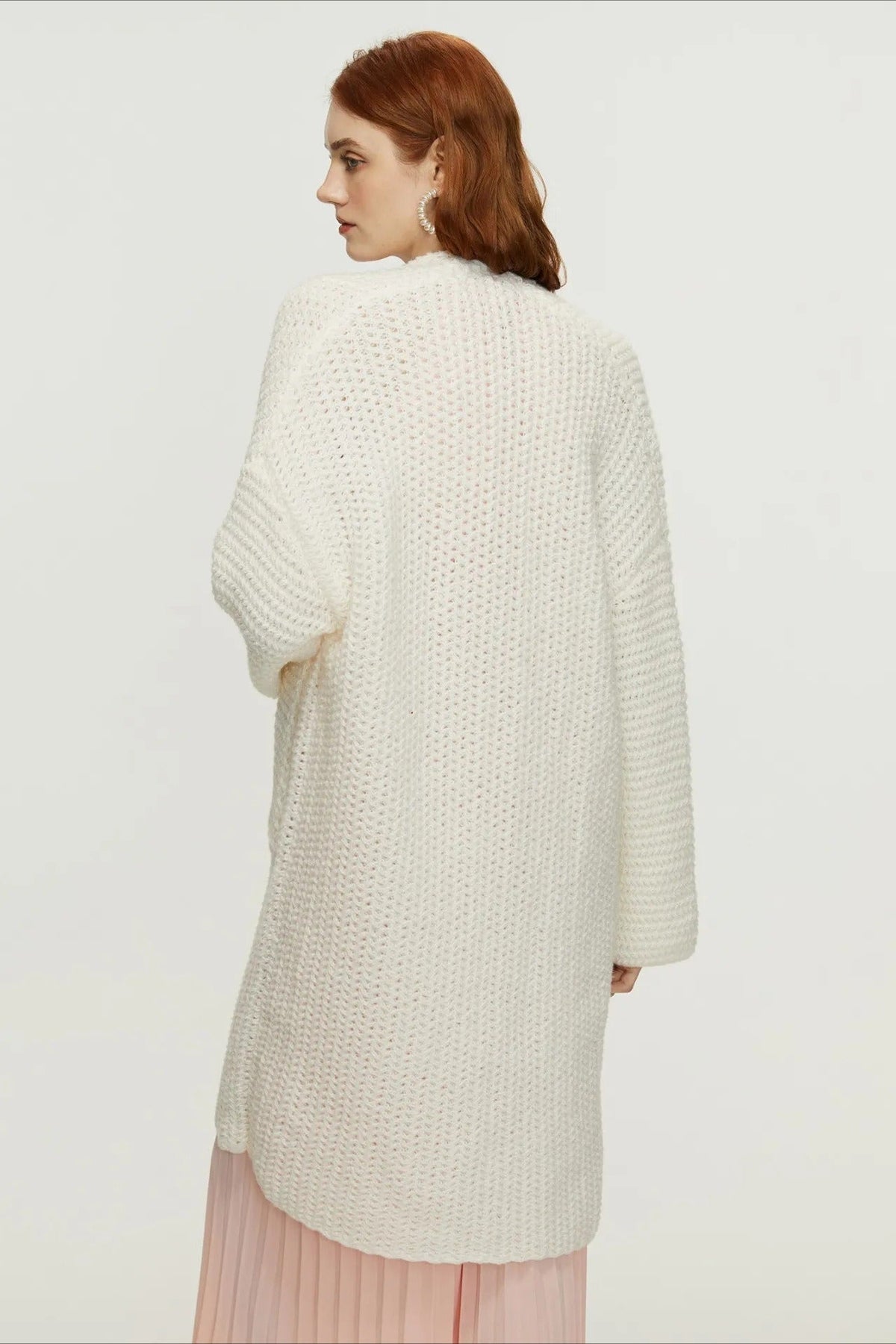 Longline Cable Knit Cardigan