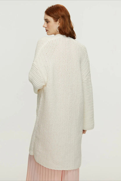 Longline Cable Knit Cardigan