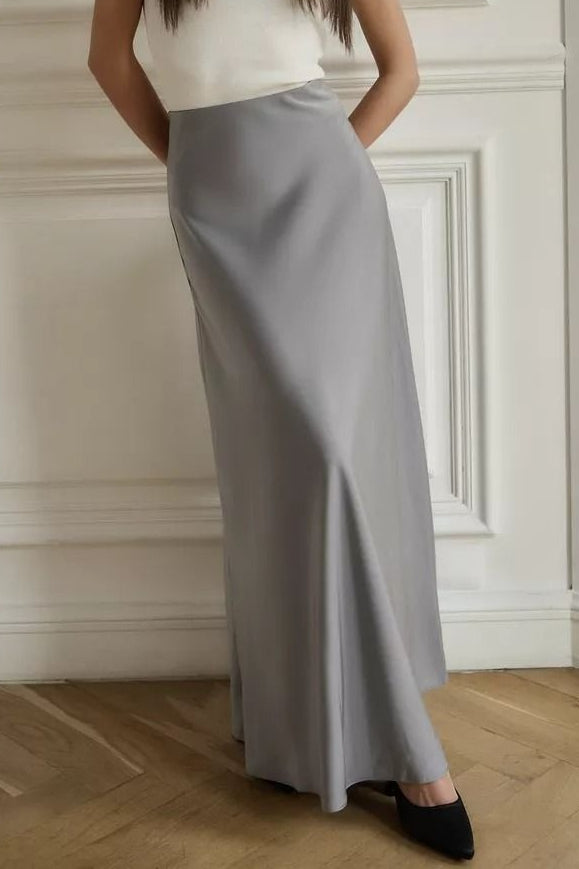 High Waist Satin Bodycon Mermaid Maxi Skirt