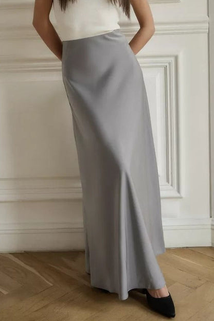 High Waist Satin Bodycon Mermaid Maxi Skirt
