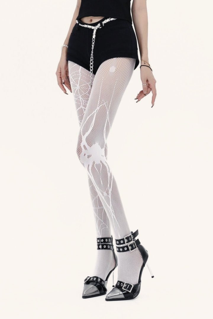 Y2K Gothic Spider Web Fishnet Tights