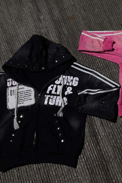 Hip Hop Rock Graphic Printed Hoodie