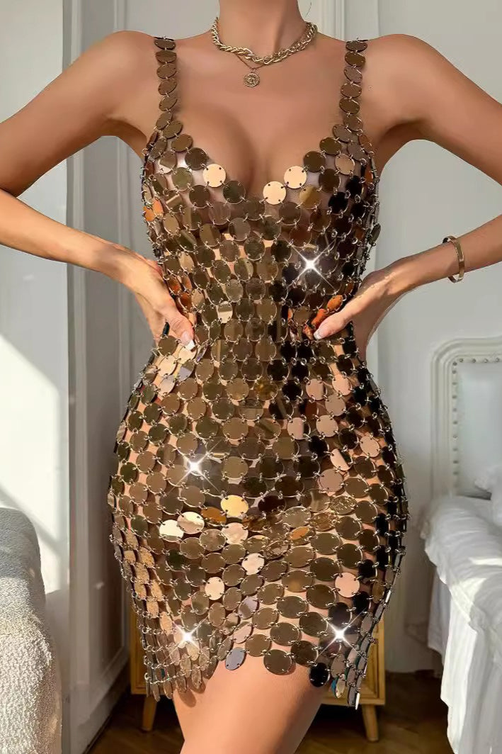 Punk Style Acrylic Sequin Dress