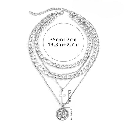 Multi Layer Cross Pendant Gothic Necklace