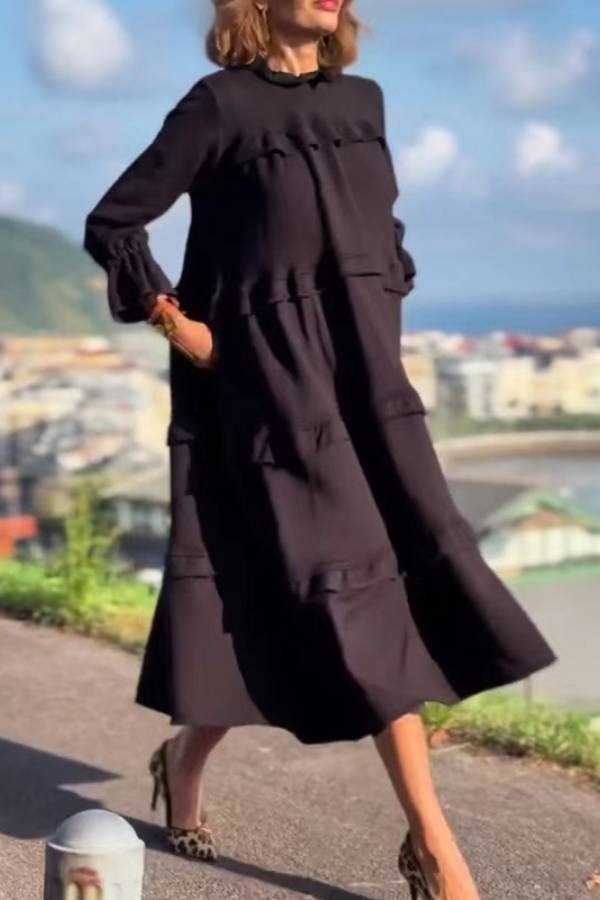 Layered Ruffle Loose Dress