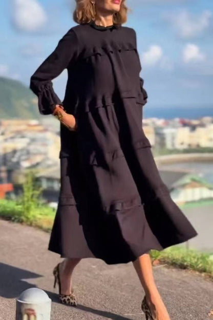 Layered Ruffle Loose Dress