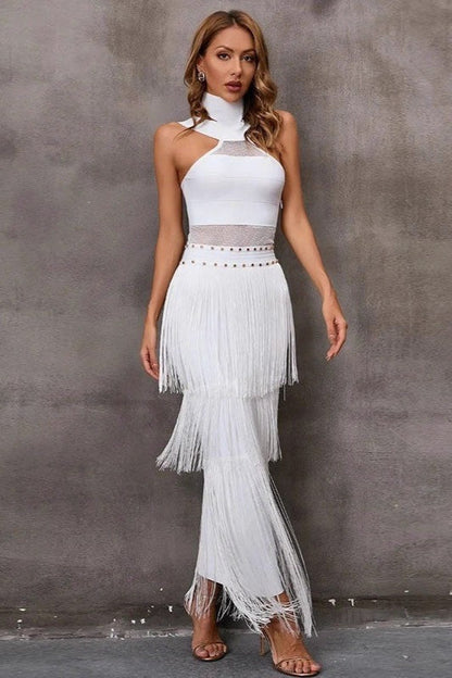 Fringe Bandage Bodycon Boho Dress