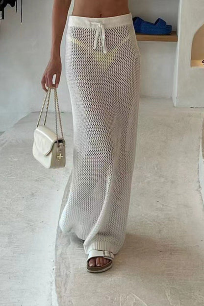 Sexy Hollow Out Sheer Knit Beach Skirt