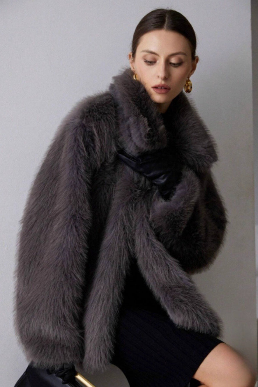 Luxe Solid Faux Fur Winter Coat