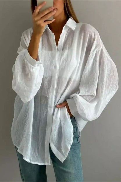 Classic Button Down Long Sleeve Top