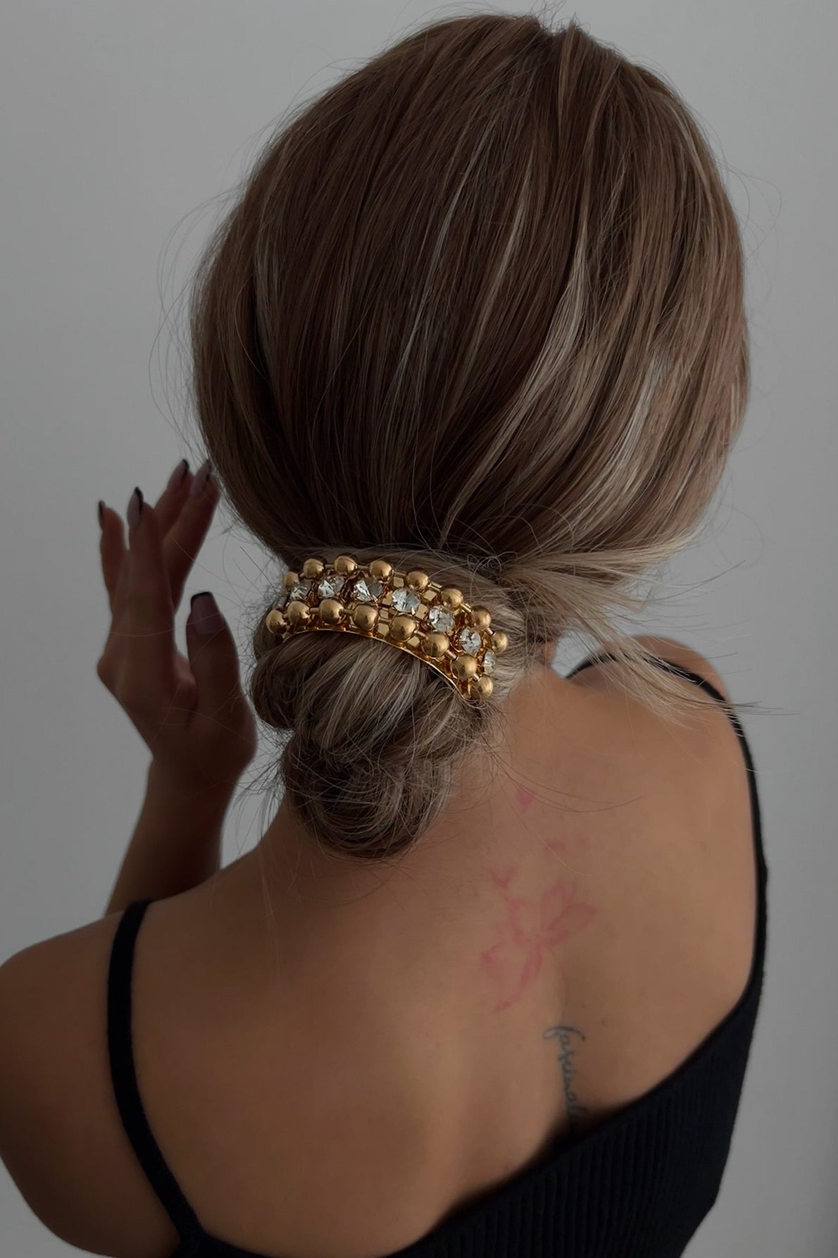 Liquid Metal Finish Geometric Alloy Hair Cuff