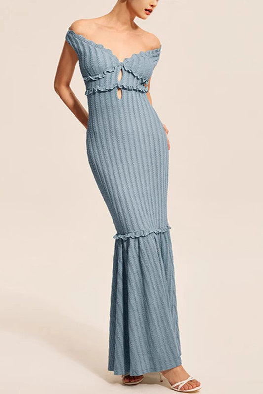 V-Neck Backless Fitted Knit Sweater Dress