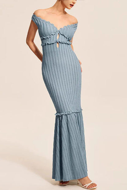 V-Neck Backless Fitted Knit Sweater Dress