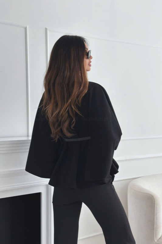 Tailored Wool Blend Belted Cape Coat