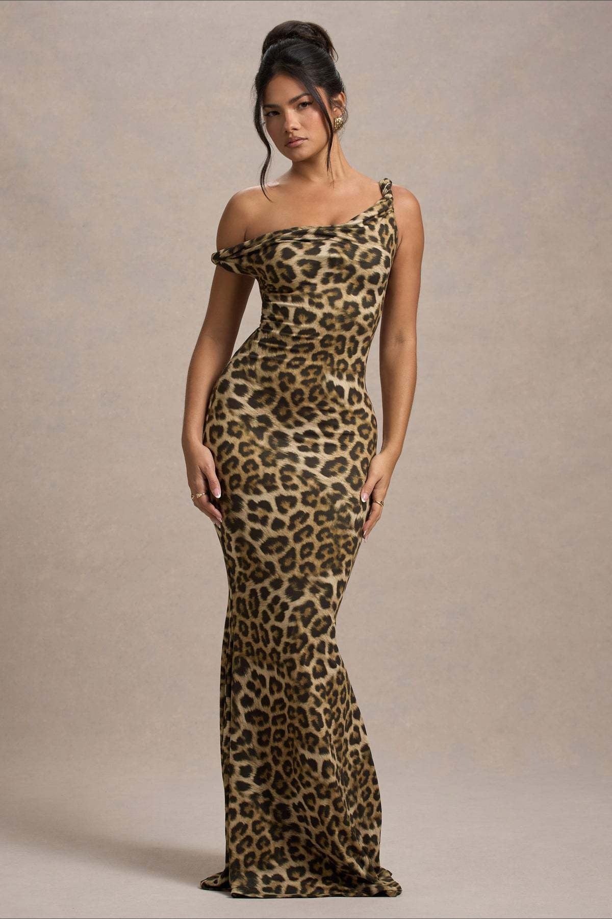 Print One-Shoulder Bodycon Party Dress