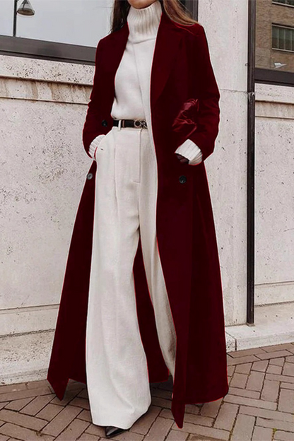 Thick Fleece Lined Maxi Casual Cold Weather Overcoat