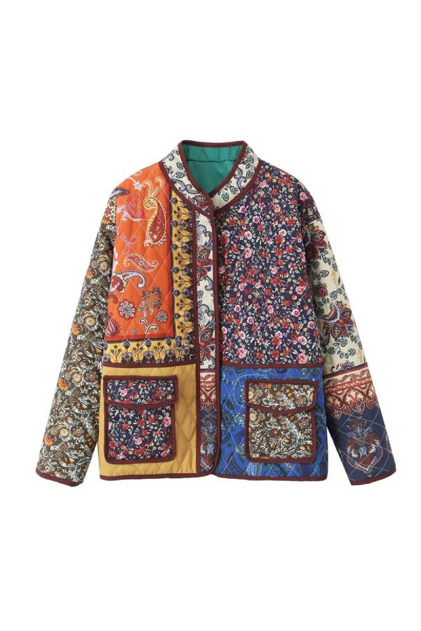Boho Patchwork Floral Quilted Jacket