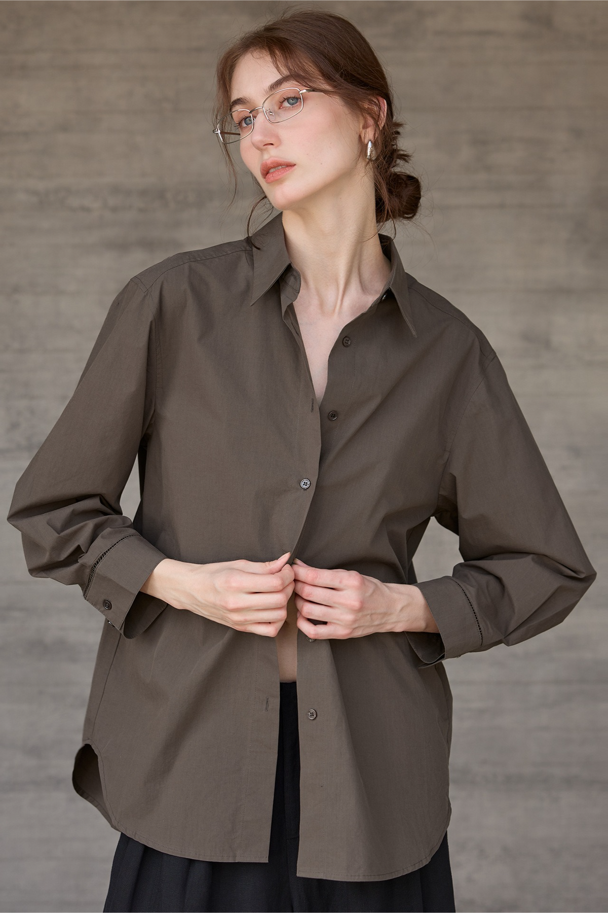 Premium Cotton White Oversized Collared Long Sleeve Blouse
