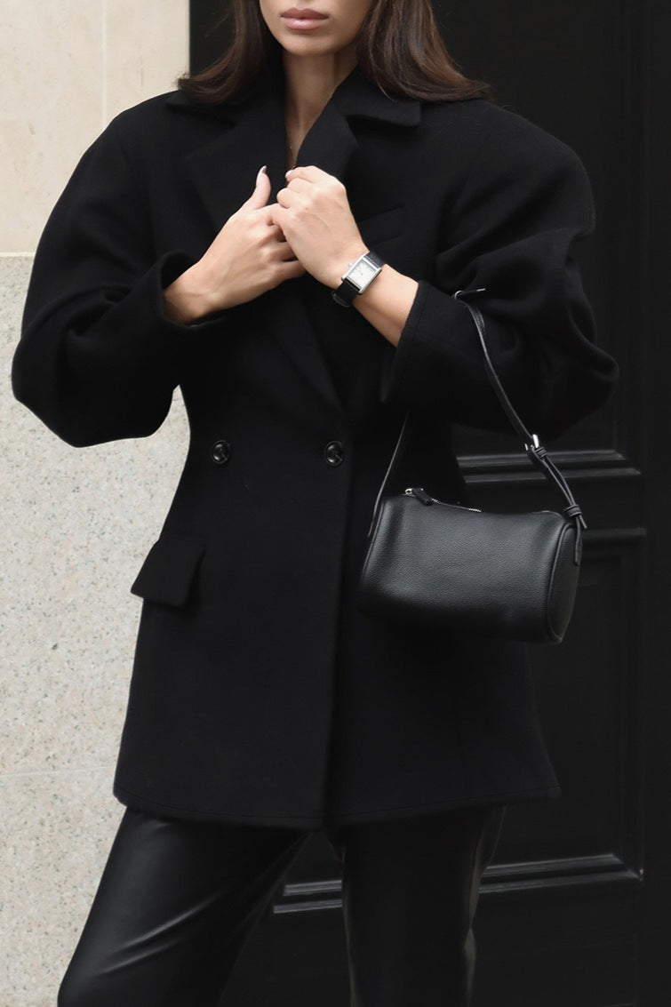 Wool Blend Relaxed Tailoring Coat