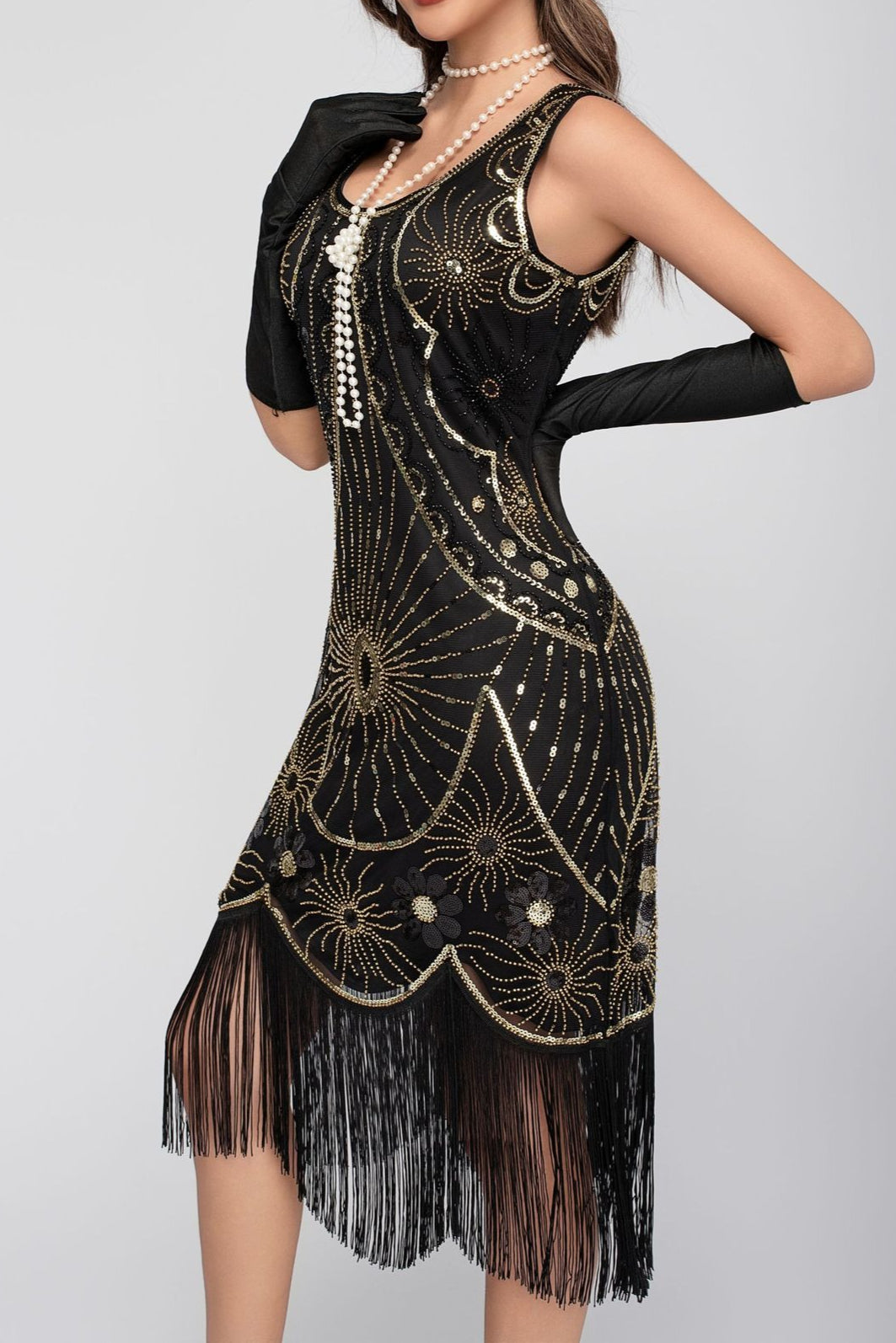 Sequin Beaded Tassel Tank Boho Dress