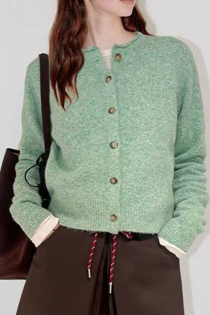 Wool Blend Bright Color Cardigan
