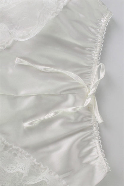 Satin Lace Trim Cami Sleep Shorts Set
