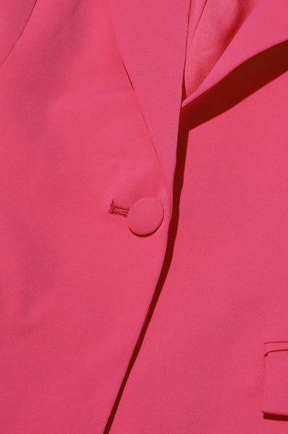 Ruffled Notched Long Sleeve Blazer