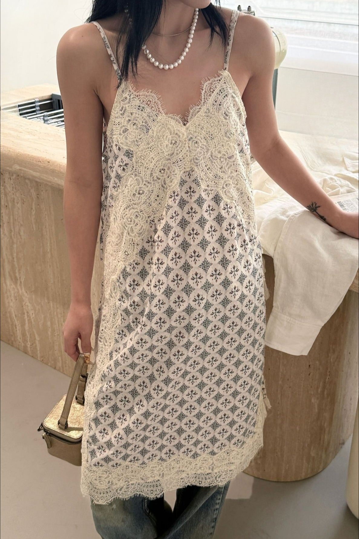 Floral Lace Spaghetti Strap Boho Dress