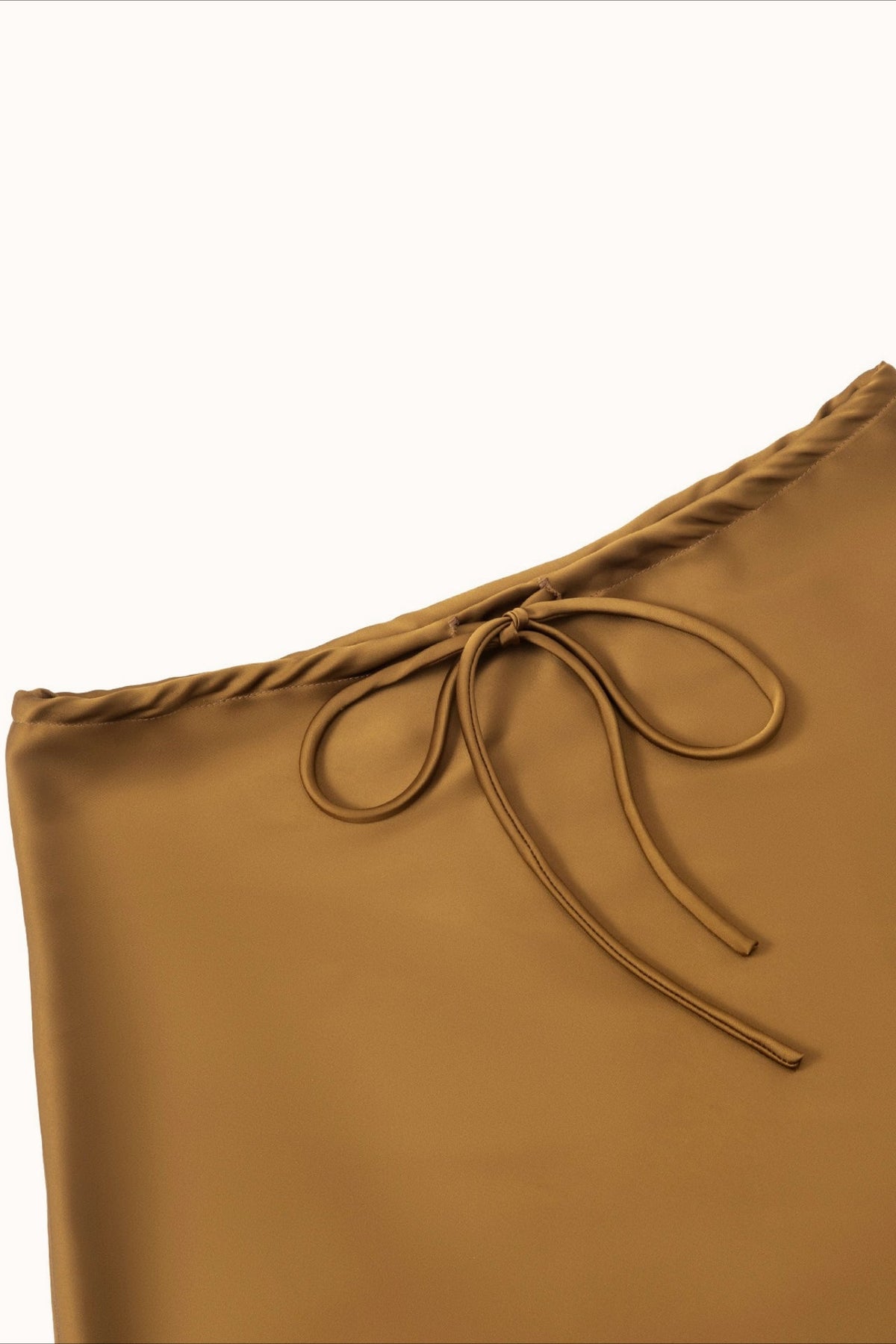 Solid Satin Drawstring Casual Mini Skirt