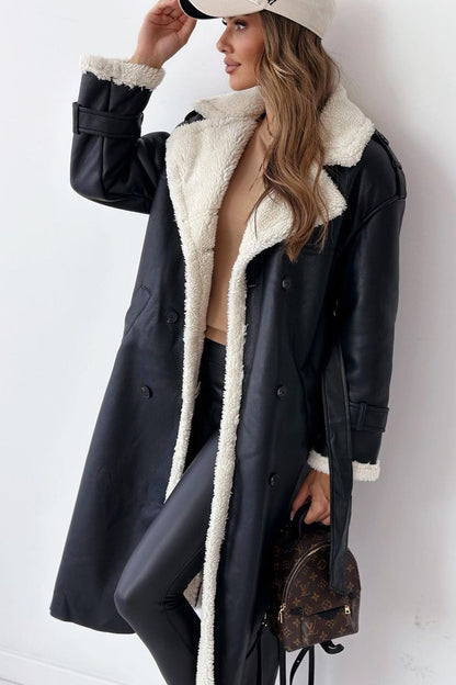 Reversible Fleece Stand Collar Coat
