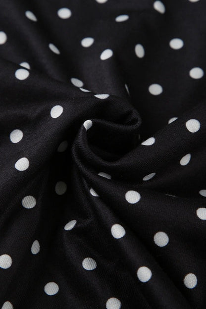 Polka Dot Halter High Neck Sleeveless Shift Mini Dress