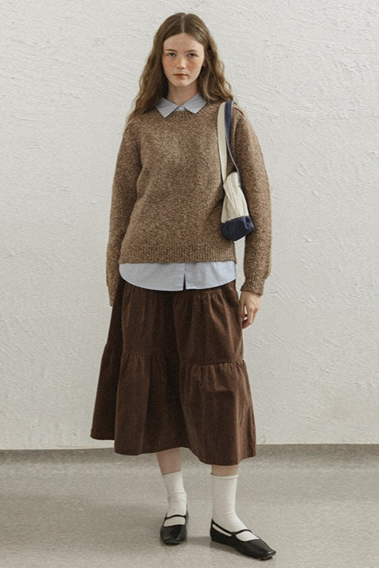 Vintage Brown Crewneck Knit Top
