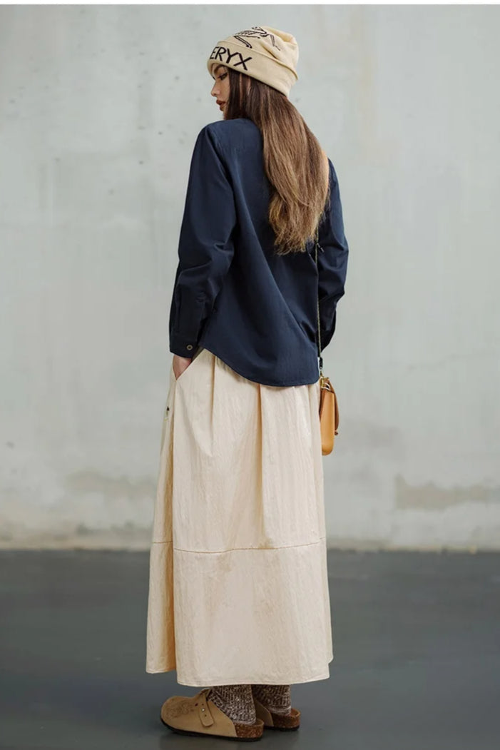 Navy Long Sleeve Casual Jacket