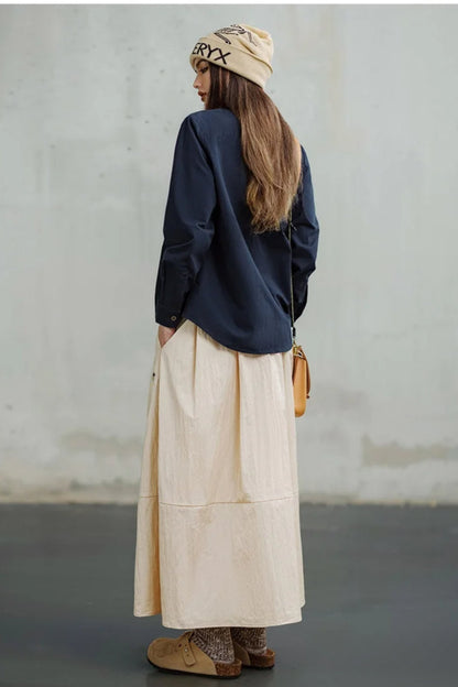 Navy Long Sleeve Casual Jacket