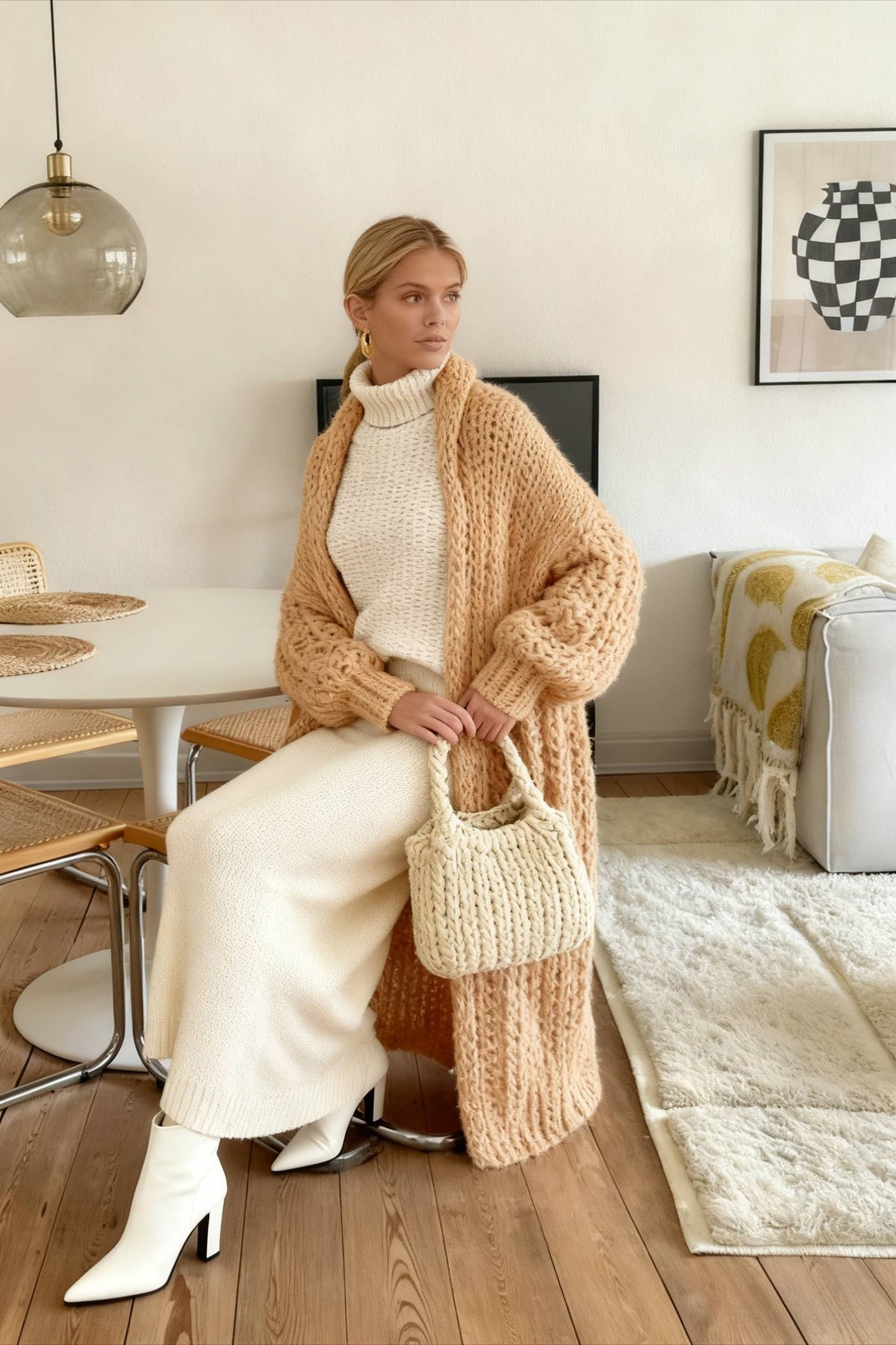 Chunky Knit Openwork Cardigan