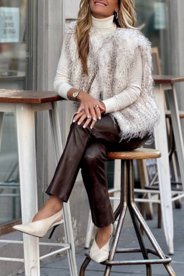 Mottled Fur Vest