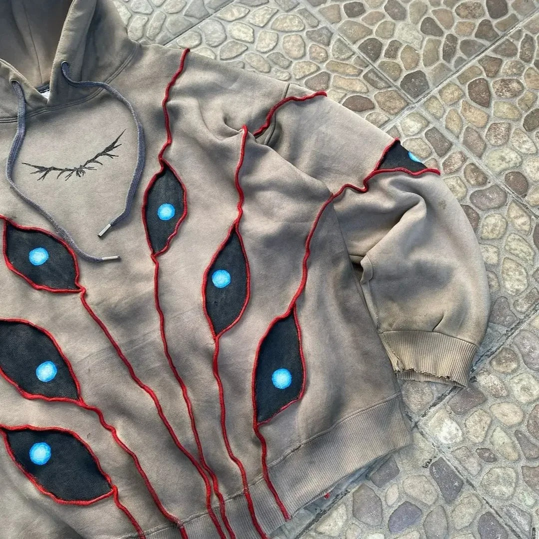 Eye Patchwork Gothic Hoodie