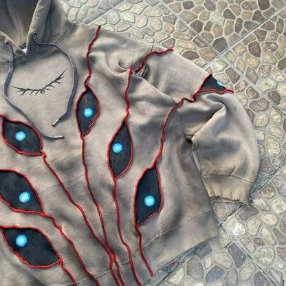 Eye Patchwork Gothic Hoodie