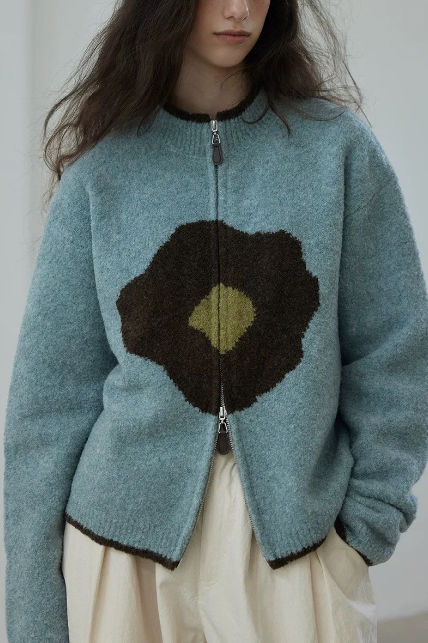 Vintage Floral Zip Cardigan