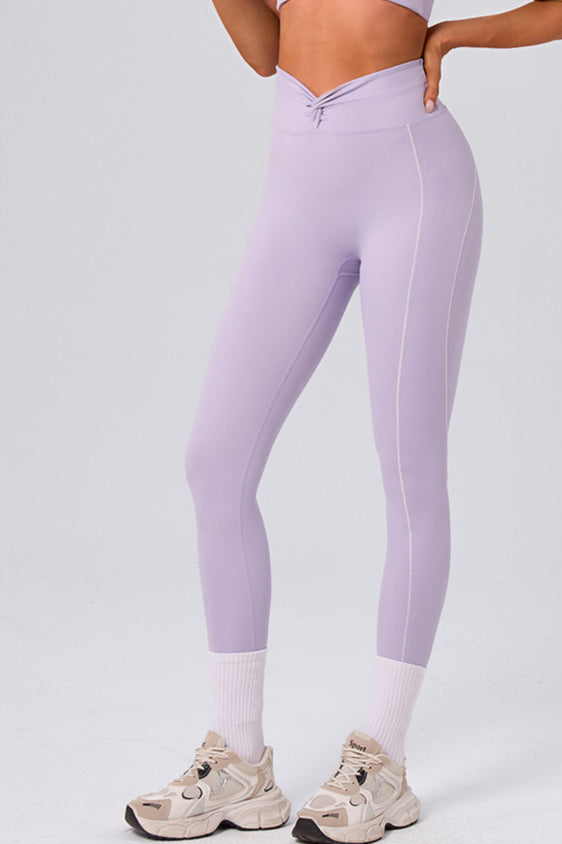 High Waist Twist Front Workout Leggings