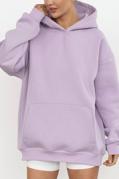 Oversized Solid Pullover Hoodie