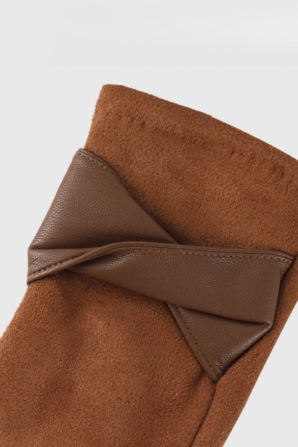 Fleece Lined Suede Winter Touchscreen Gloves