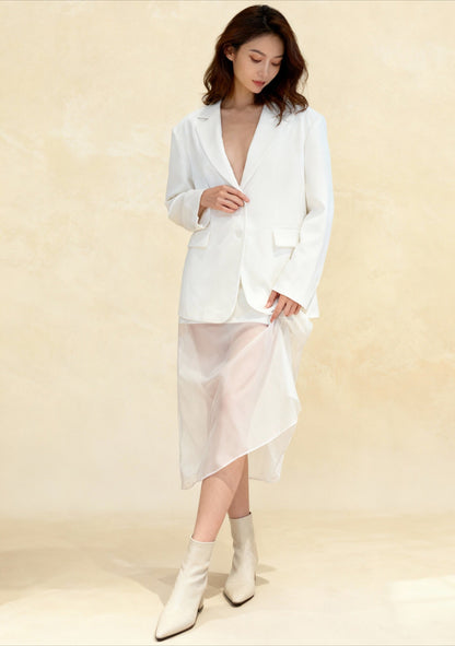 Sheer High Waist Midi Skirt