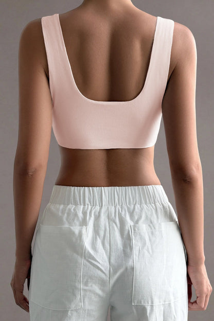 Minimalist Solid U‑Neck Spaghetti Strap Tank Top