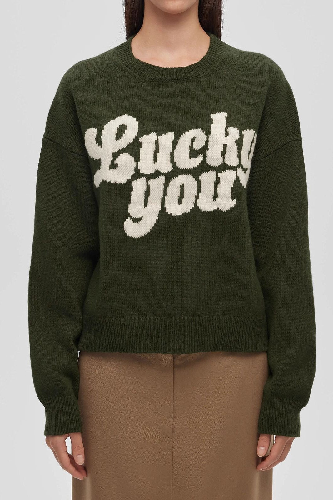 Letter Print Knit Sweater
