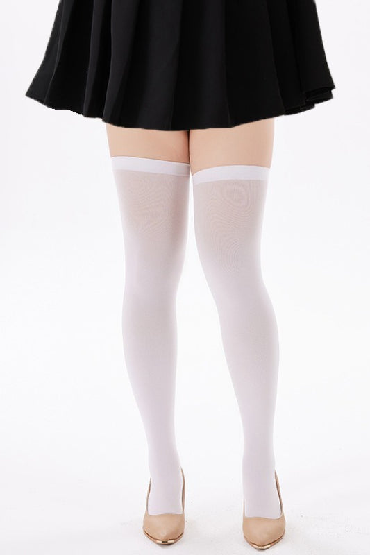 Plus Size 50D Velvet Thigh-High Stockings