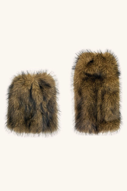 Raccoon Faux Fur Mid Calf Boot Cuffs