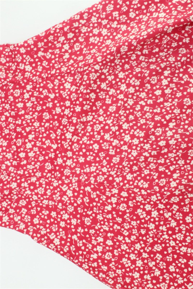 Square Neck Backless Strap A Line Floral Dress