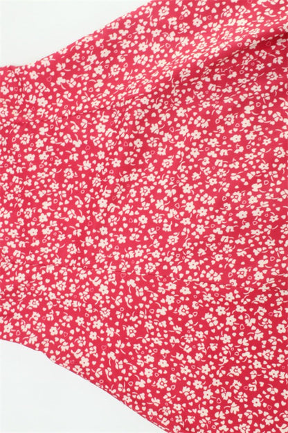 Square Neck Backless Strap A Line Floral Dress