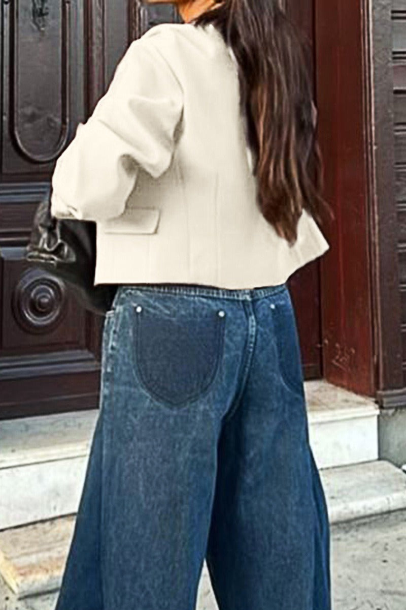 Resort Solid Color Long Sleeve Coat